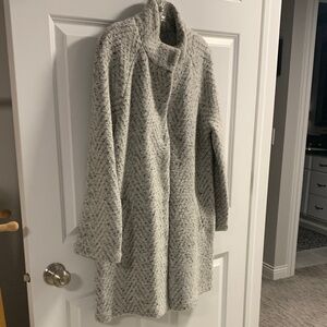 Women's cream and black tweed coat